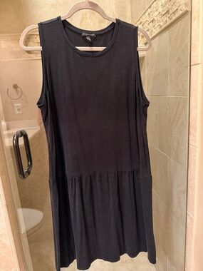 Eileen Fisher Black Sleeveless Drop-Waist Dress EUC large